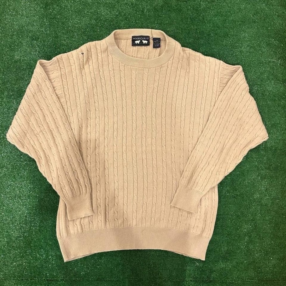 Vintage Woods & Gray Crewneck Cable‎ knit sweater Size XL